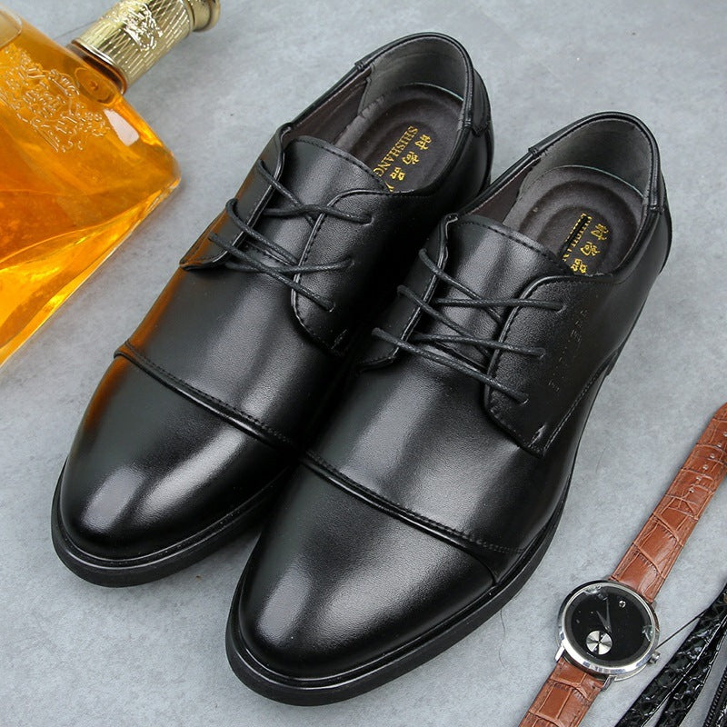 Men's Shoes Plus Size Business Formal Wear Leather Shoes Breathable Lace Up