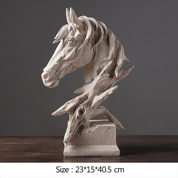 Resin simple modern horse head living room crafts