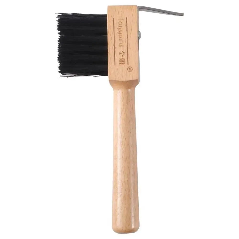 Wooden Handle Horses Hoof Pick Grooming Brush Farming Tools Hoof Cleaning Brush Stainless Steel Trimming Horses Grooming Pick