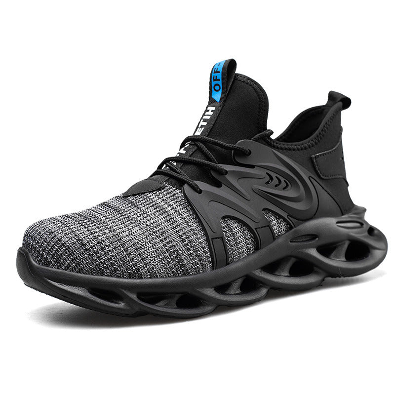 Labor Insurance Shoes Men'S Summer Breathable Lightweight Mesh Work Shoes, Anti-Smashing And Anti-Piercing Steel Toe Cap Construction Site Labor Insurance Shoes