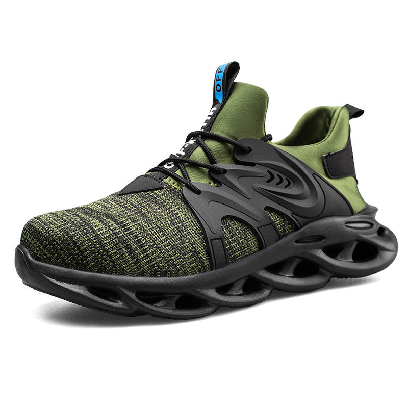 Labor Insurance Shoes Men'S Summer Breathable Lightweight Mesh Work Shoes, Anti-Smashing And Anti-Piercing Steel Toe Cap Construction Site Labor Insurance Shoes