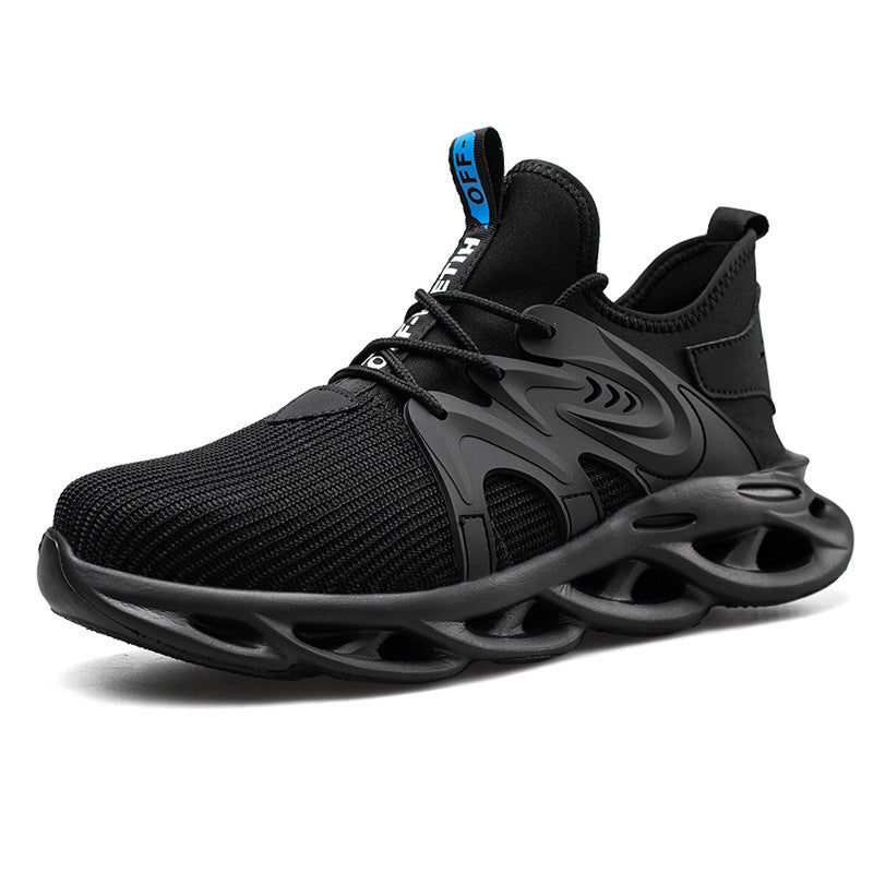 Labor Insurance Shoes Men'S Summer Breathable Lightweight Mesh Work Shoes, Anti-Smashing And Anti-Piercing Steel Toe Cap Construction Site Labor Insurance Shoes