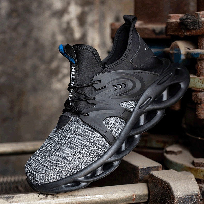 Labor Insurance Shoes Men'S Summer Breathable Lightweight Mesh Work Shoes, Anti-Smashing And Anti-Piercing Steel Toe Cap Construction Site Labor Insurance Shoes