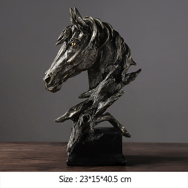 Resin simple modern horse head living room crafts