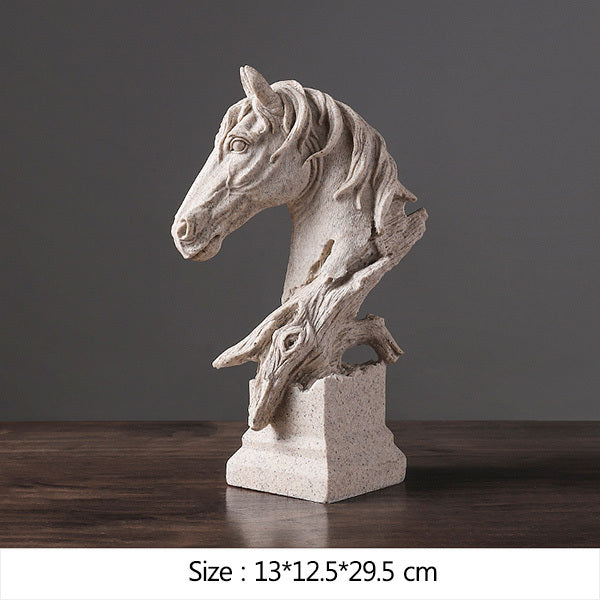 Resin simple modern horse head living room crafts
