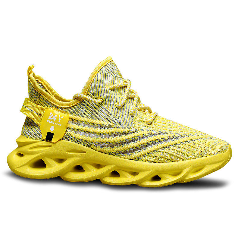 Flyknit Breathable Casual Sneaker Men's Mesh Surface Platform Running Shoes