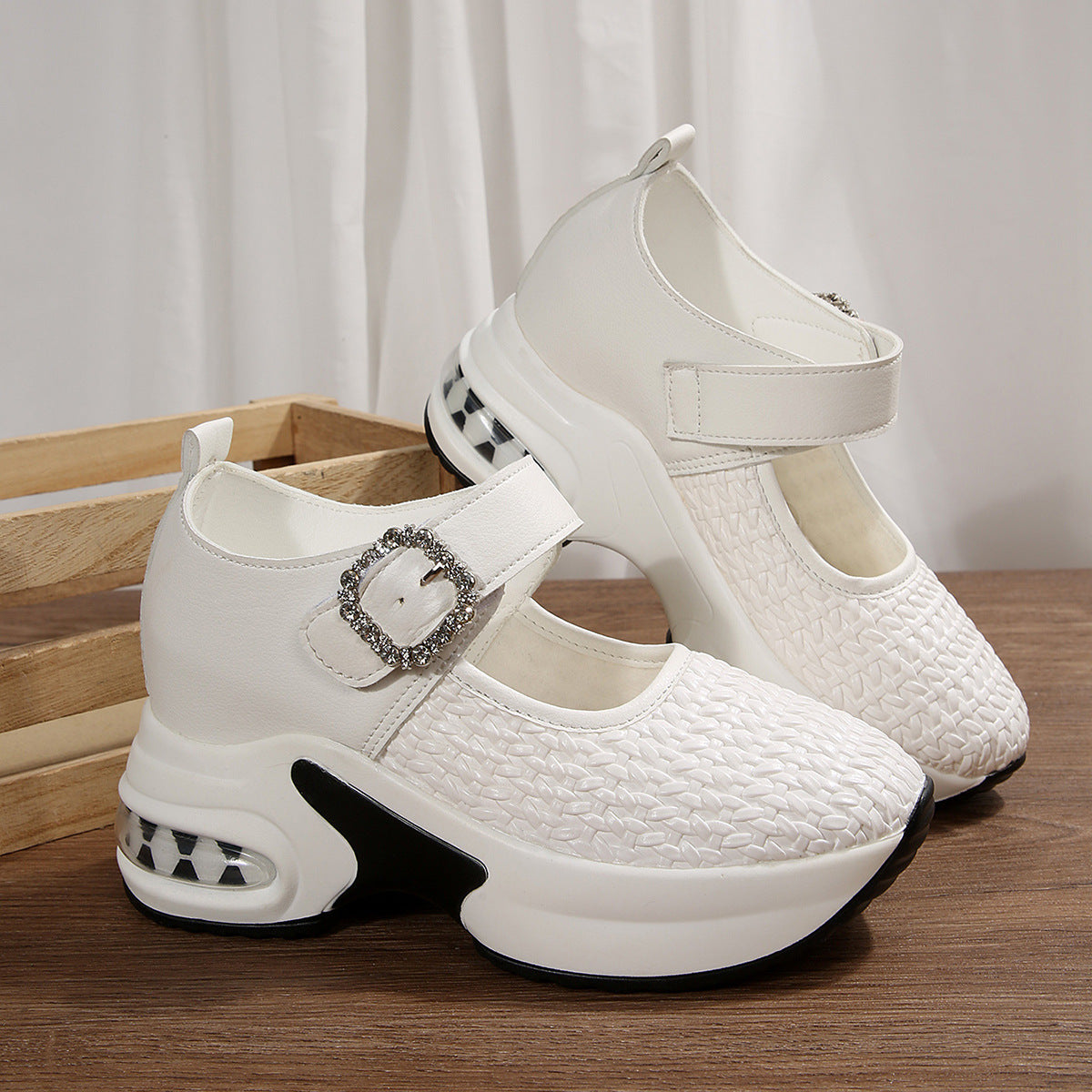 Autumn New Woven Large Size Cross-border Wedge Shoes