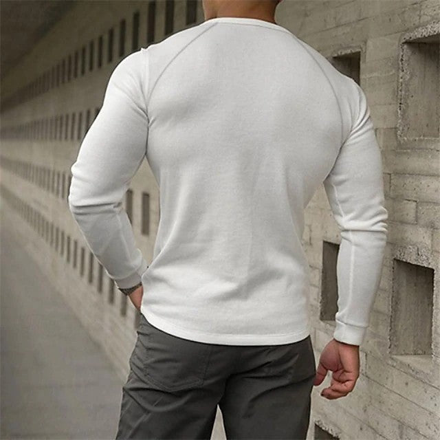 Men's Bottoming Shirt Henry Collar Long-sleeved T-shirt