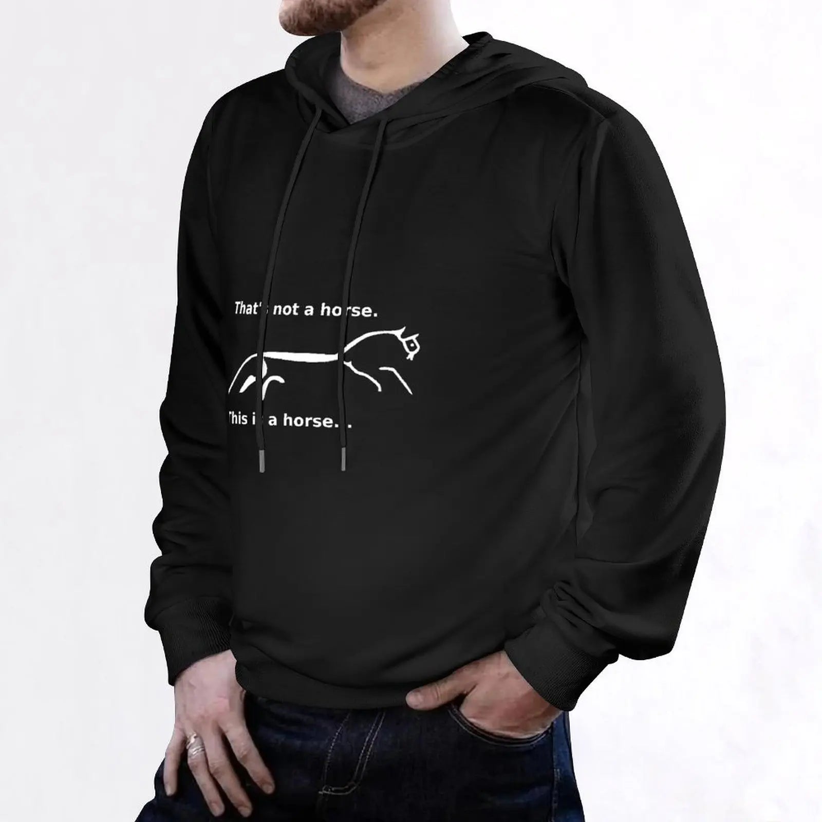 Uffington Horse: the real horse (white) Hoodie fashion men clothes for men mens designer clothes winter clothes graphic hoodie