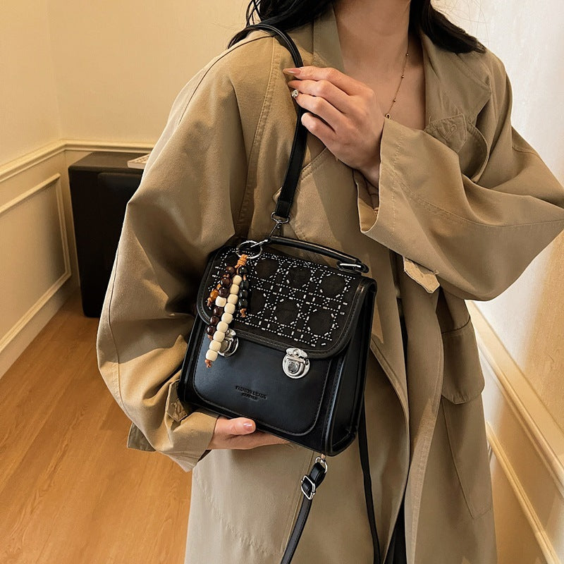 Bag Messenger Bag Women's Simple Small Square Bag Texture Backpack