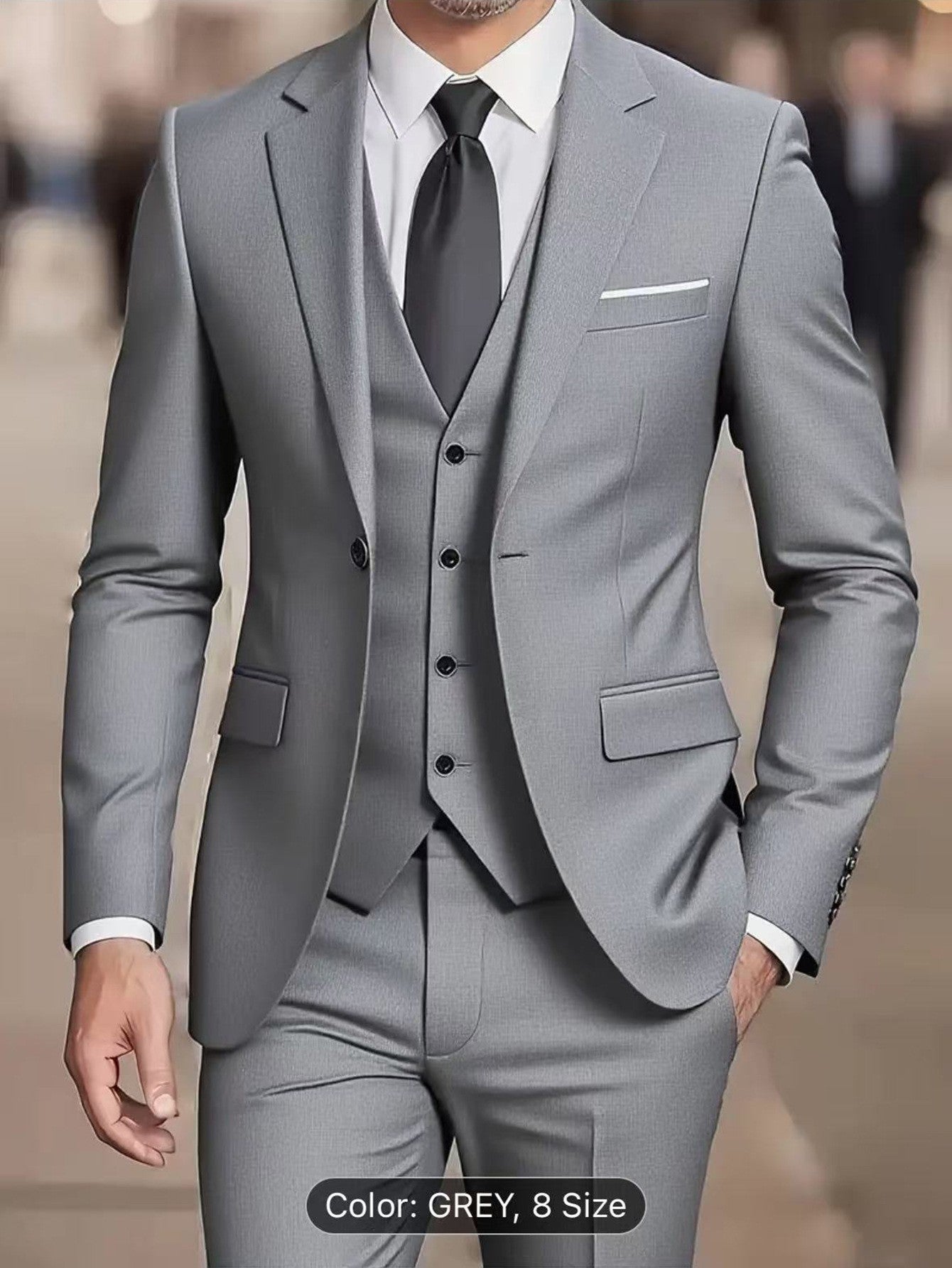 Men's Suit Set Wedding Host Business Three-piece Set
