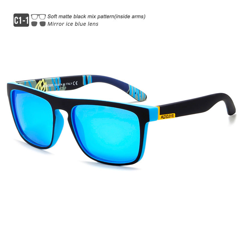 Box Colorful Driving Sunglasses Men's Polarized Sports Sunglasses