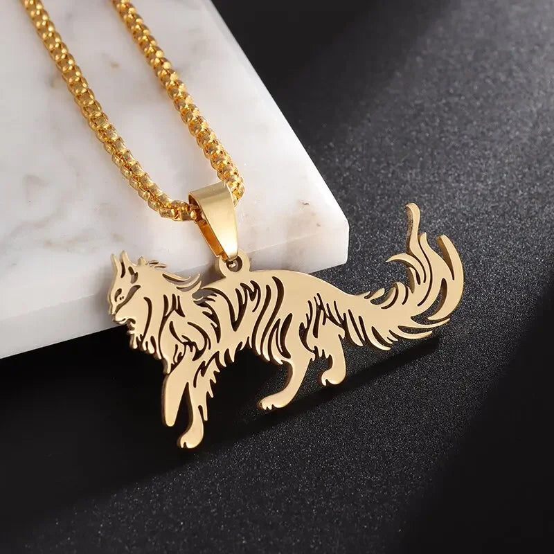 Stainless Steel Hollow Horse Head Animal Pendant Necklace Suitable for Male and Female Couples Hip-Hop Trendy Cool Jewelry