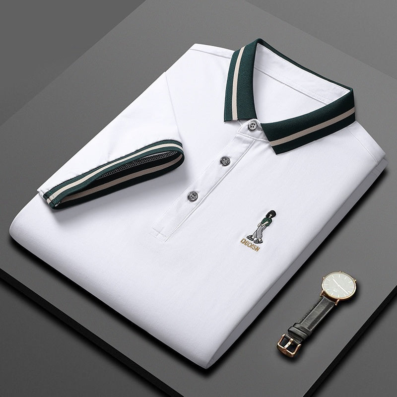 Short Sleeve Men's Lapels Fashion Brand Clothes
