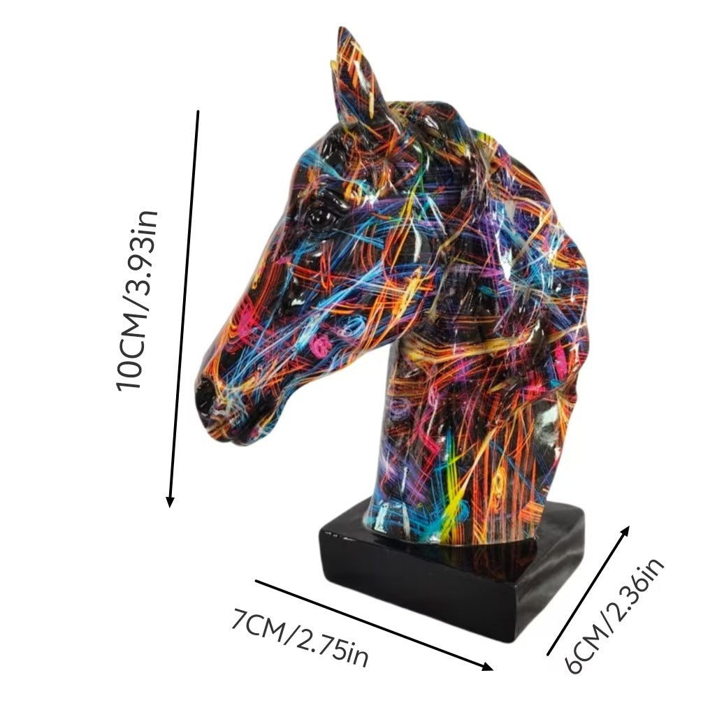 Colorful Colorful Graffiti Horse Head Home Decoration