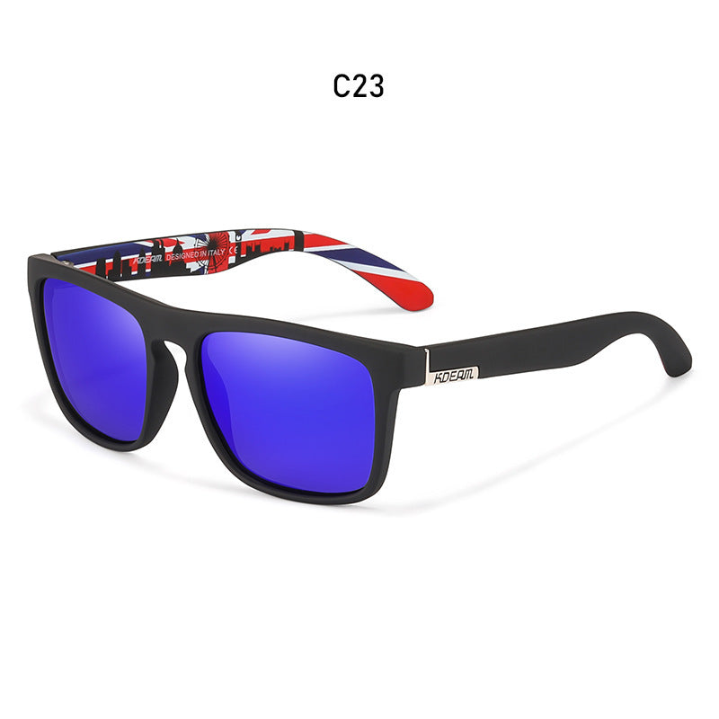 Box Colorful Driving Sunglasses Men's Polarized Sports Sunglasses