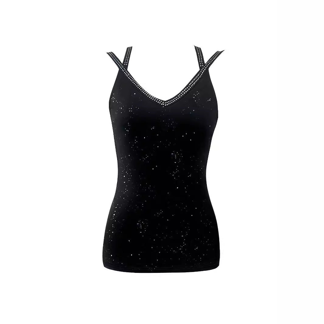 Women's Summer Sling Hot Drilling V-neck Sleeveless Vest