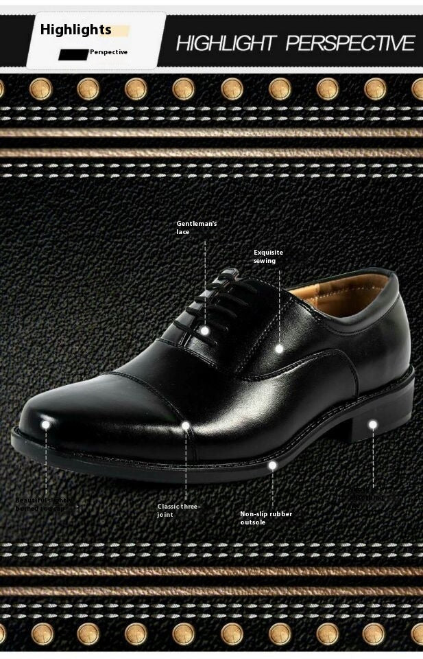 Mesh Three Connector Business Casual Leather Shoes
