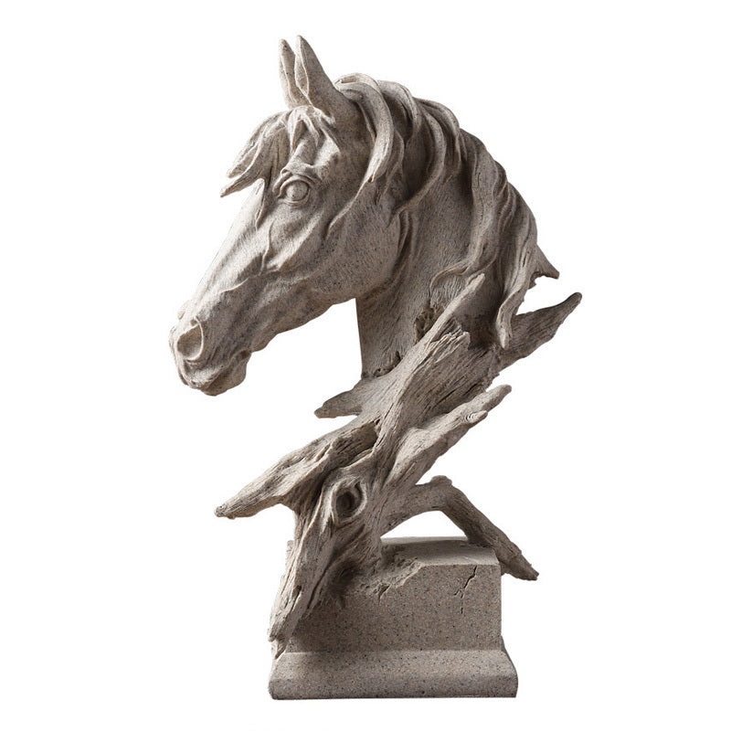 Resin simple modern horse head living room crafts
