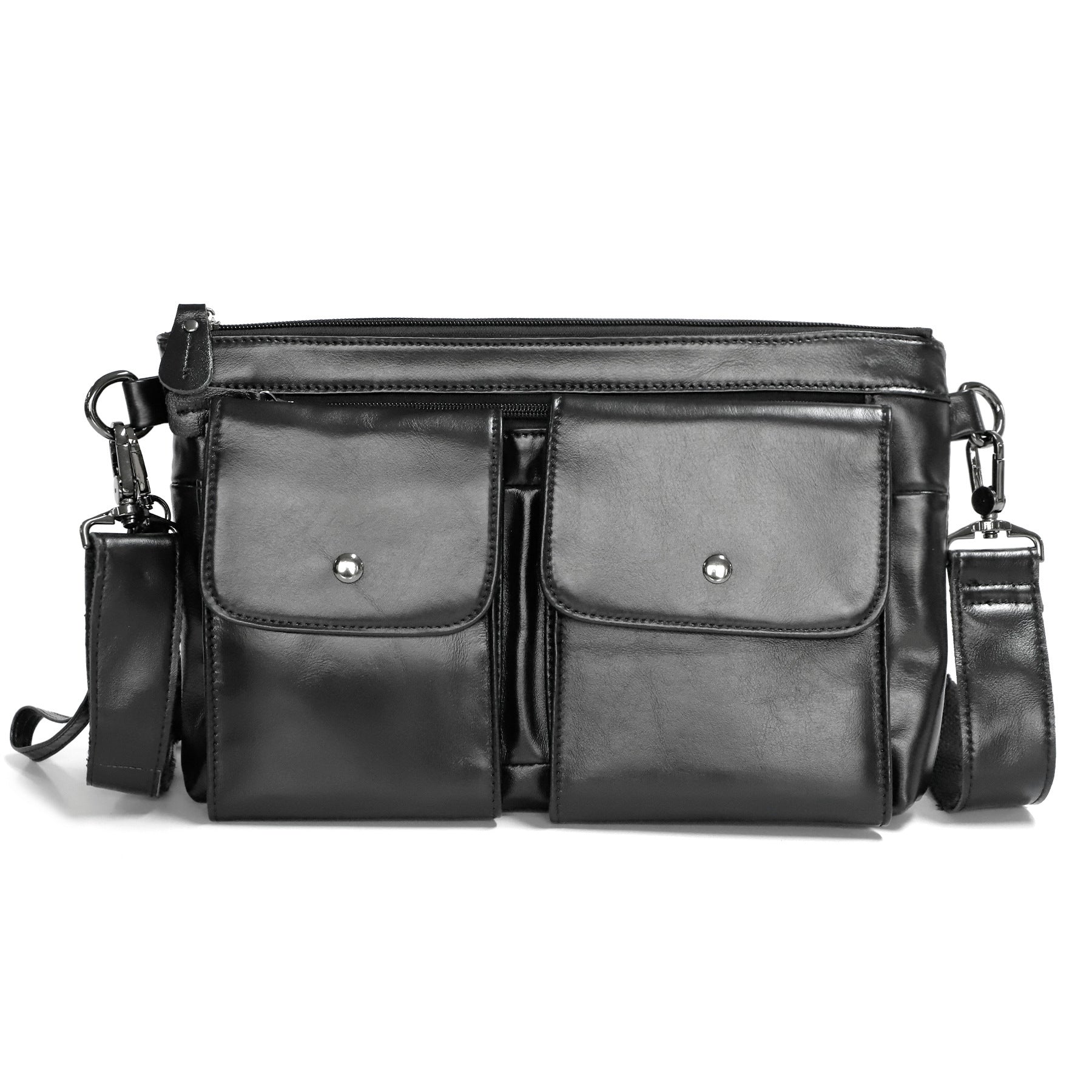 Genuine Leather Crossbody Bag For Men, Casual Shoulder Bag