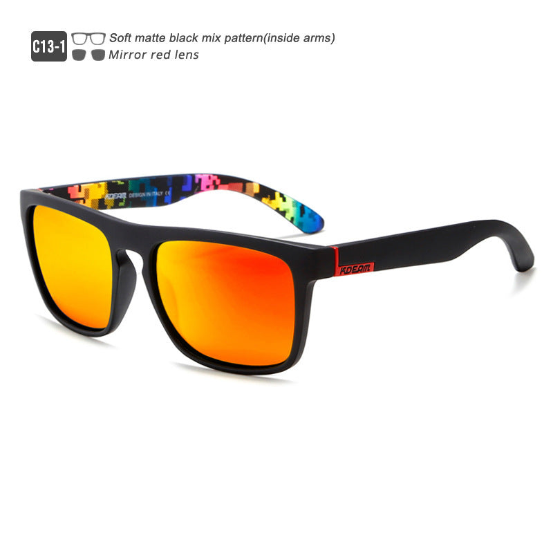 Box Colorful Driving Sunglasses Men's Polarized Sports Sunglasses