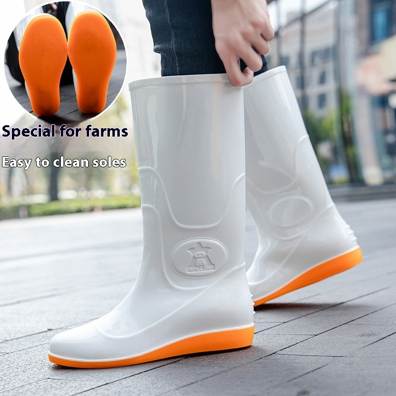 Flat Washable Rain Boots Labor Protection Waterproof Shoes