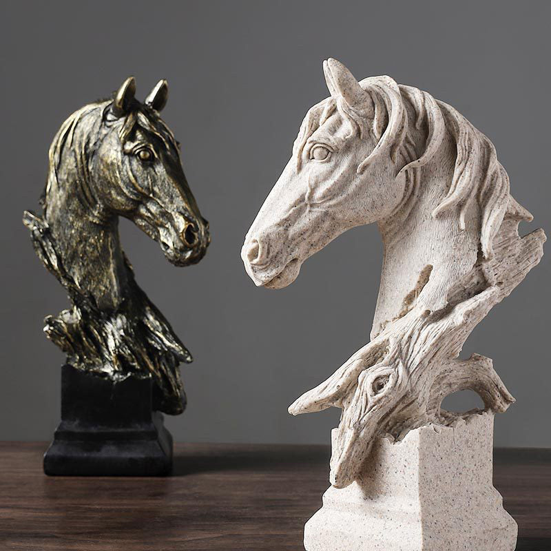 Resin simple modern horse head living room crafts