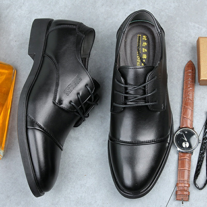 Men's Shoes Plus Size Business Formal Wear Leather Shoes Breathable Lace Up