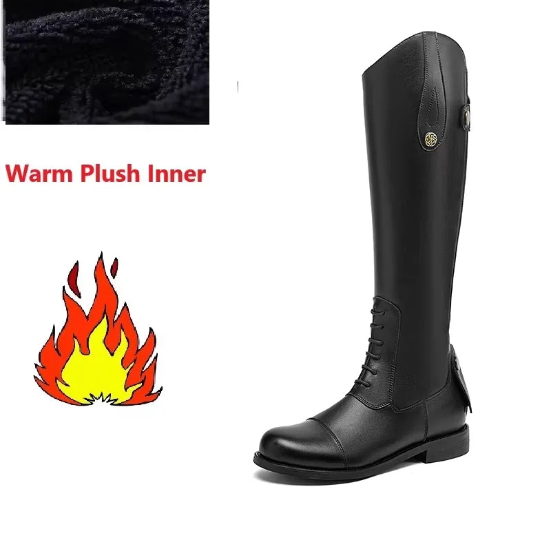 2025 Equestrian Boots Leather Equestrian Supplies Long Boots Riding Equipment Non-Slip Ultra Footwear Resistant Horse Rider Shoe