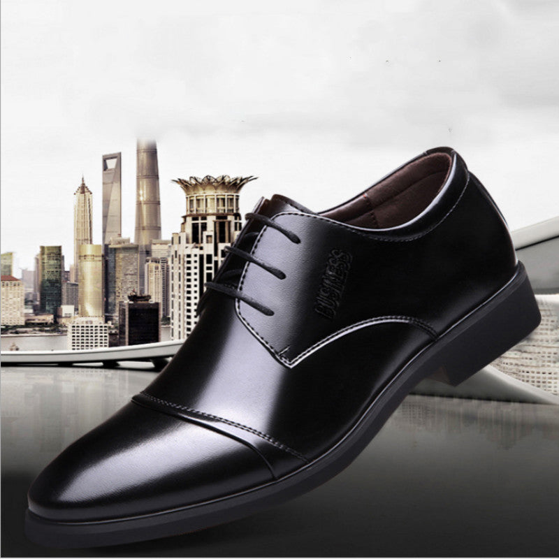 Men's Shoes Plus Size Business Formal Wear Leather Shoes Breathable Lace Up