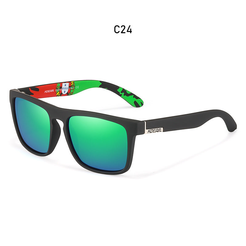 Box Colorful Driving Sunglasses Men's Polarized Sports Sunglasses