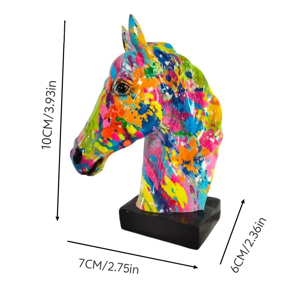 Colorful Colorful Graffiti Horse Head Home Decoration