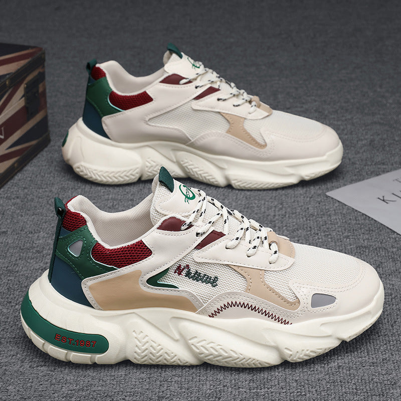 Men's Versatile Casual Sneakers Comfortable Height Increasing Insole Soft Sole Lightweight Dad Shoes