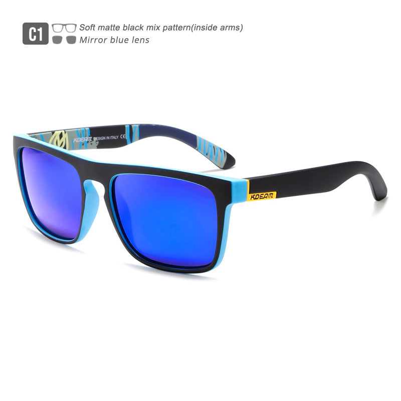 Box Colorful Driving Sunglasses Men's Polarized Sports Sunglasses