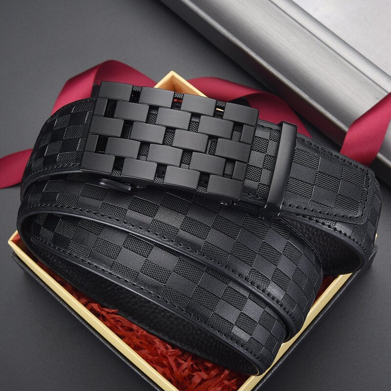 Men's Belt Automatic Leather Buckle Belt