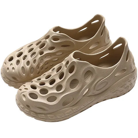 Beach shoes outer wear hollow tire sole men's large size sandals drag summer sports and leisure eva fashion hole shoes