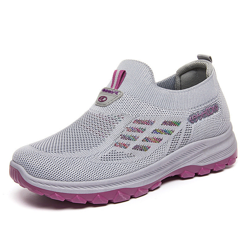 Women's Casual Shoes Flying Woven Lightweight Slip-on Mesh Surface Shoes