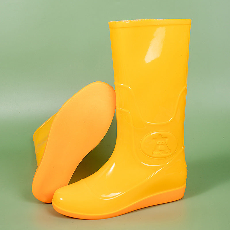 Flat Washable Rain Boots Labor Protection Waterproof Shoes