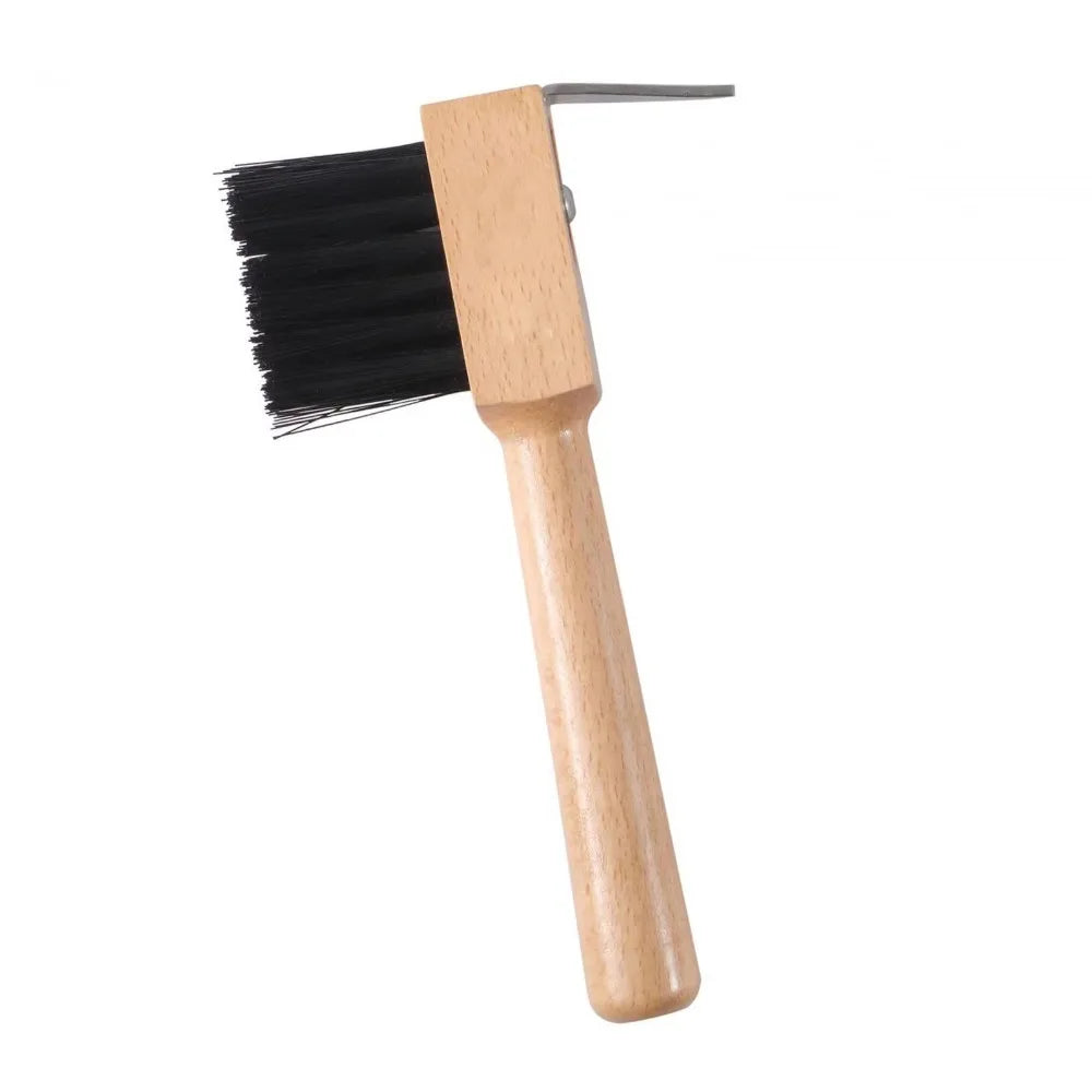 Wooden Handle Horses Hoof Pick Grooming Brush Farming Tools Hoof Cleaning Brush Stainless Steel Trimming Horses Grooming Pick