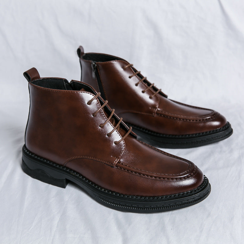 Autumn And Winter High-top Mid-cut Martin Boots Casual All-matching British Men
