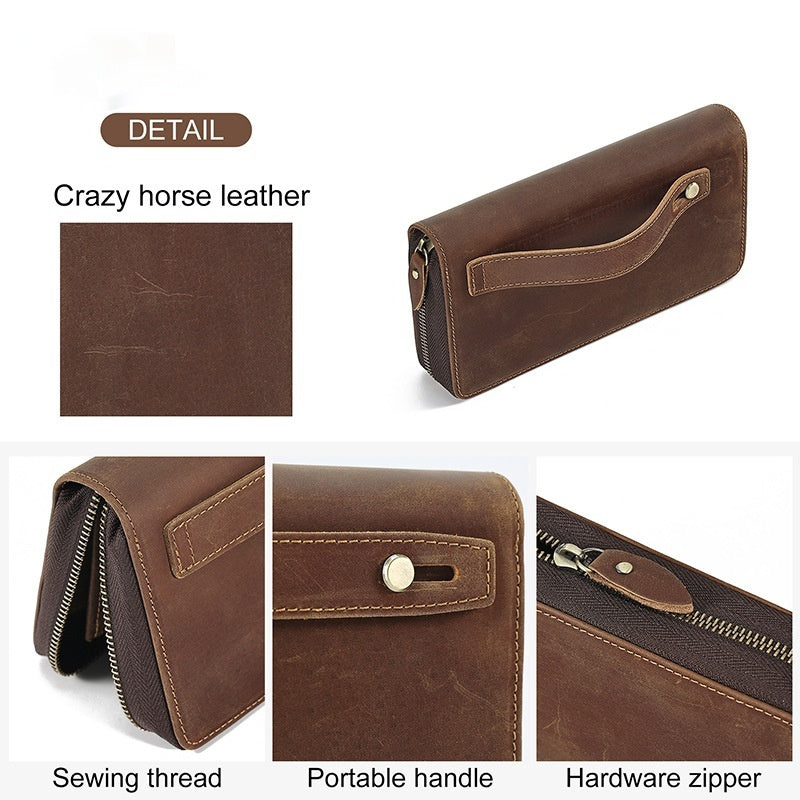 New Long Genuine Leather Wallet Men's