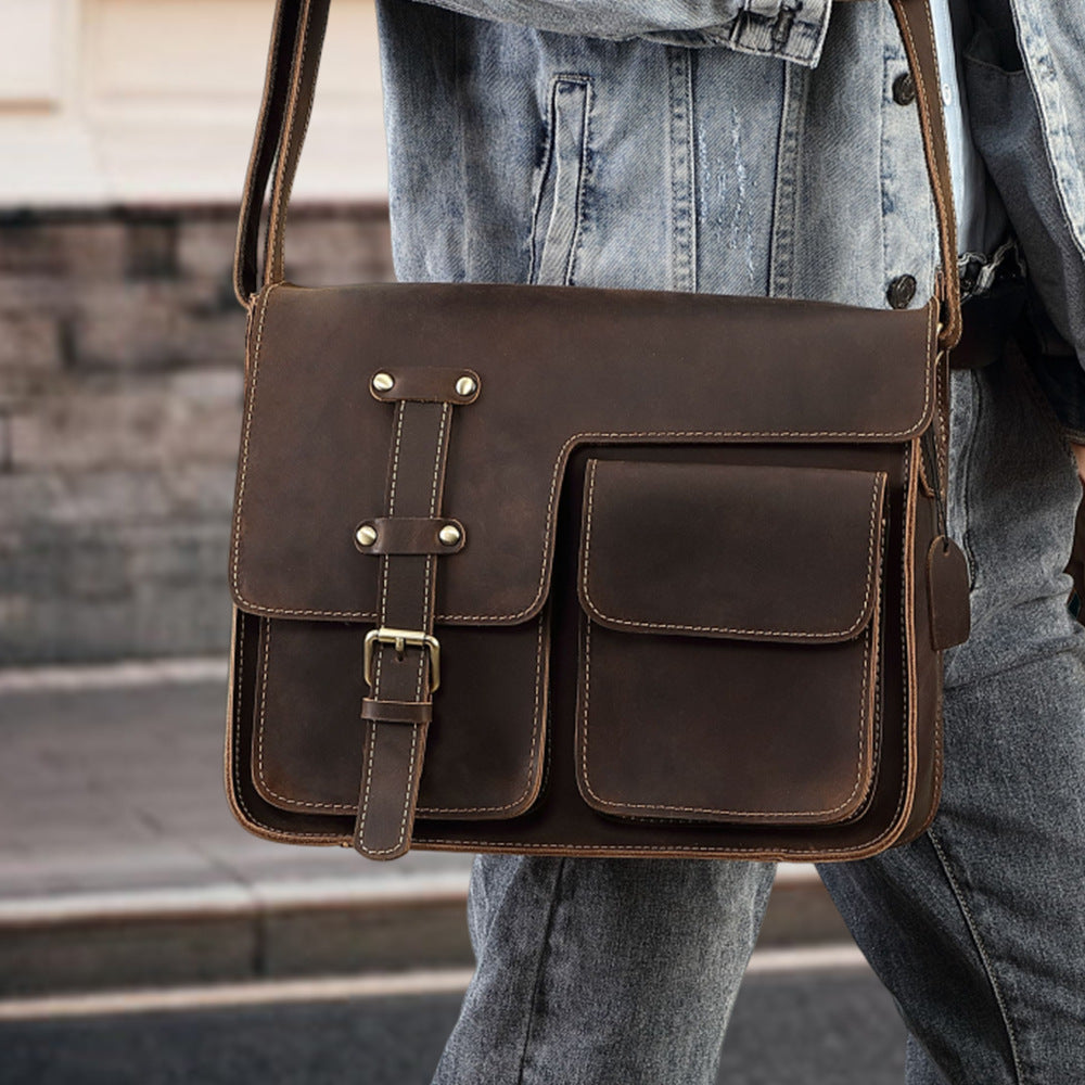 Top Layer Cowhide Leather Single-shoulder Bag Genuine Leather High-grade Crossbody