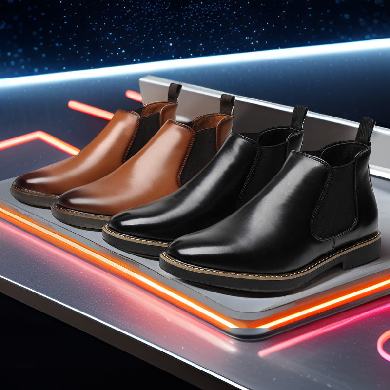 Men's Boots Plus Size British Style Leather Boots Youth All-matching