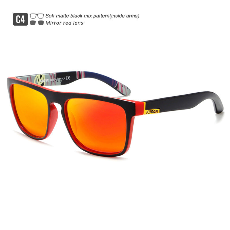 Box Colorful Driving Sunglasses Men's Polarized Sports Sunglasses