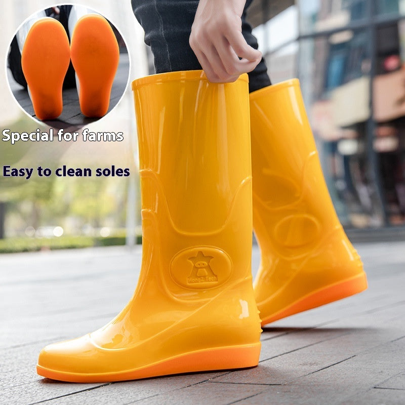 Flat Washable Rain Boots Labor Protection Waterproof Shoes