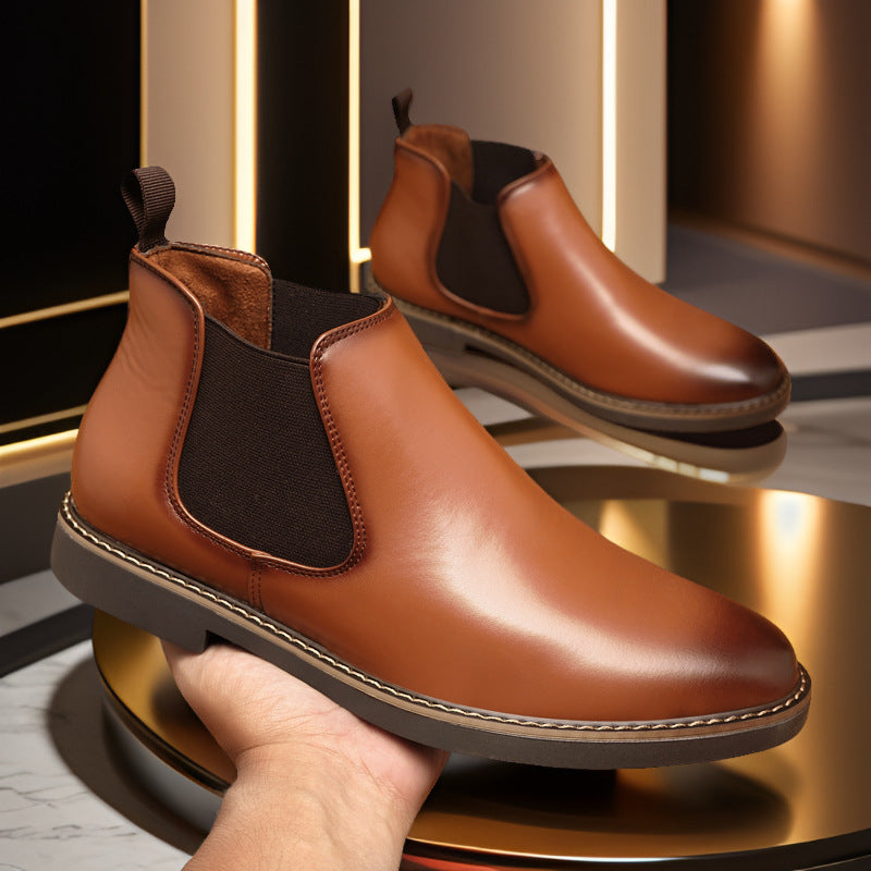 Men's Boots Plus Size British Style Leather Boots Youth All-matching