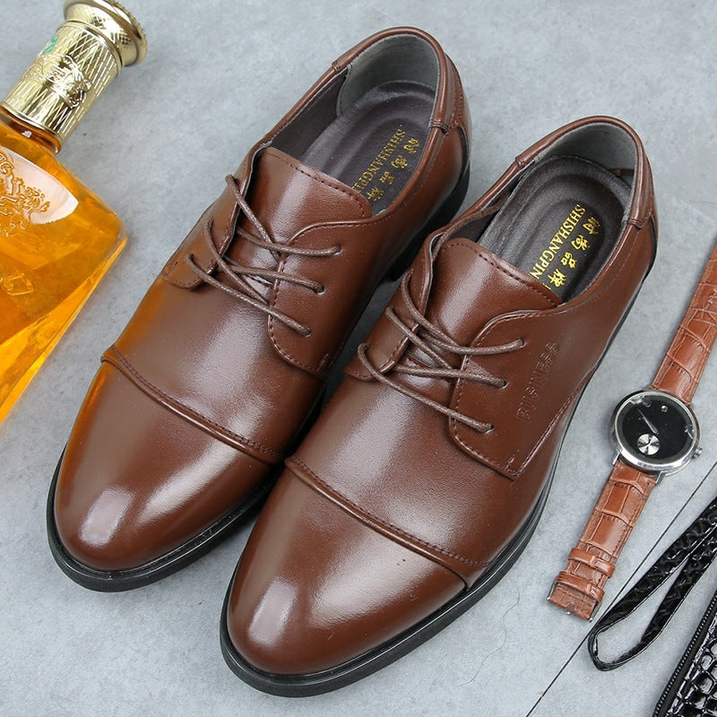 Men's Shoes Plus Size Business Formal Wear Leather Shoes Breathable Lace Up