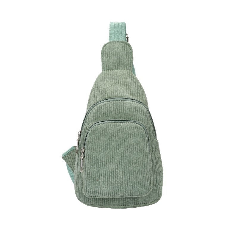 Flannel Corduroy Casual Simple Large Capacity Cross-body Shoulder Chest Bag