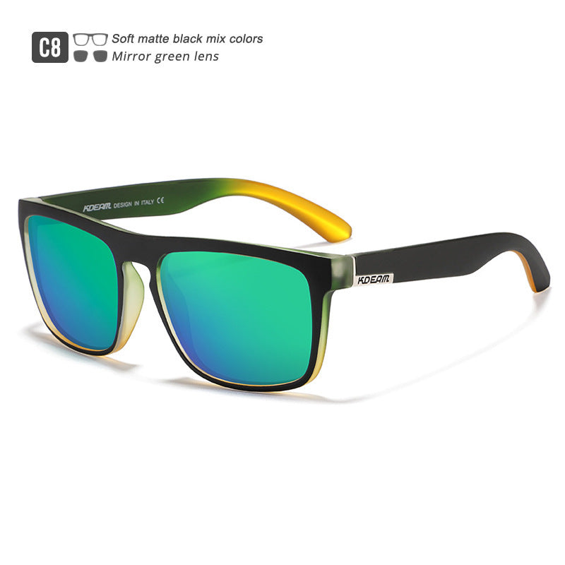 Box Colorful Driving Sunglasses Men's Polarized Sports Sunglasses