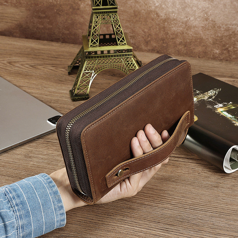 New Long Genuine Leather Wallet Men's